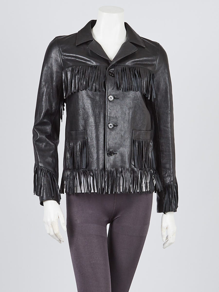 Saint laurent fringe jacket online