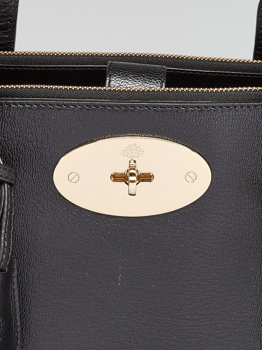Mulberry Black Shiny Goat Leather Bayswater Double Zip Tote Bag