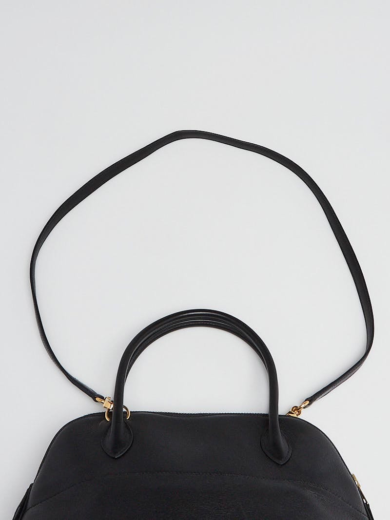 Hermes 27cm Black Swift Leather Gold Plated Bolide Bag - Yoogi's Closet