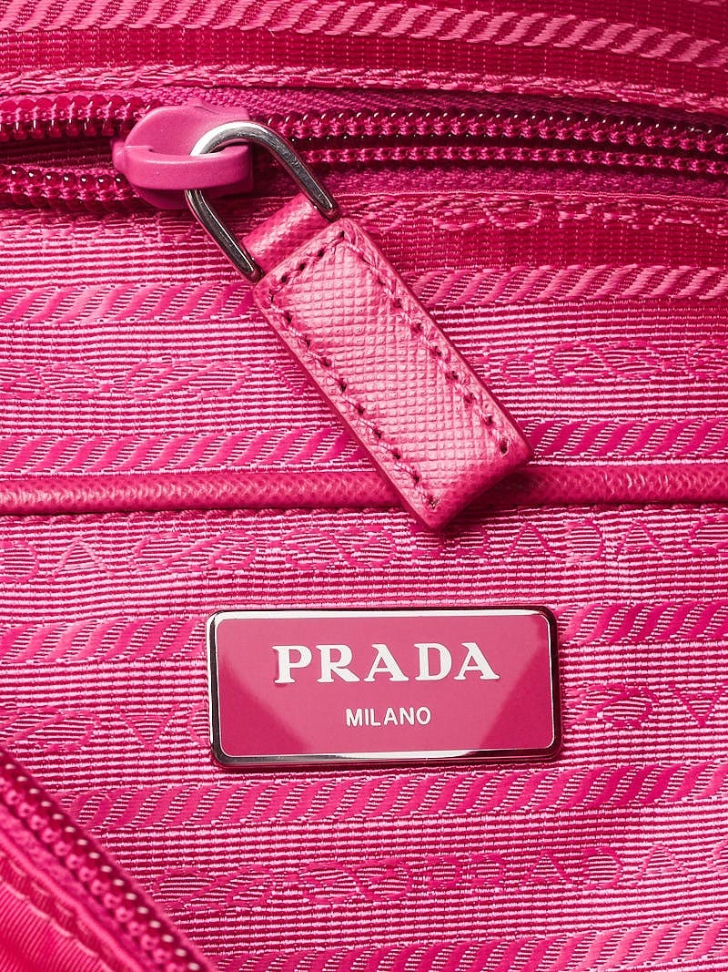 Prada Pink Tessuto Nylon and Leather Medium Messenger Bag