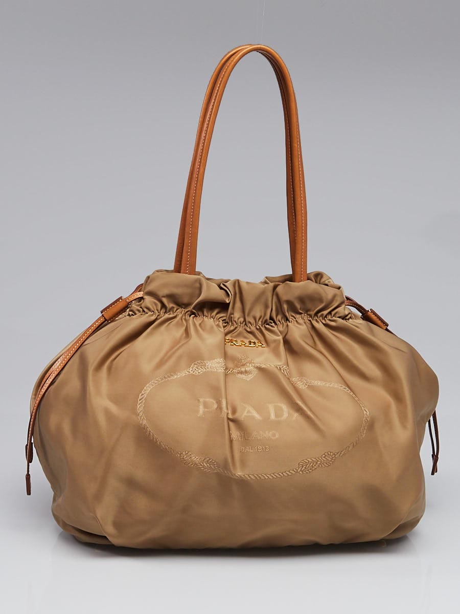 Prada Sesamo Jacquard Nylon and Leather Tote Bag BR4366