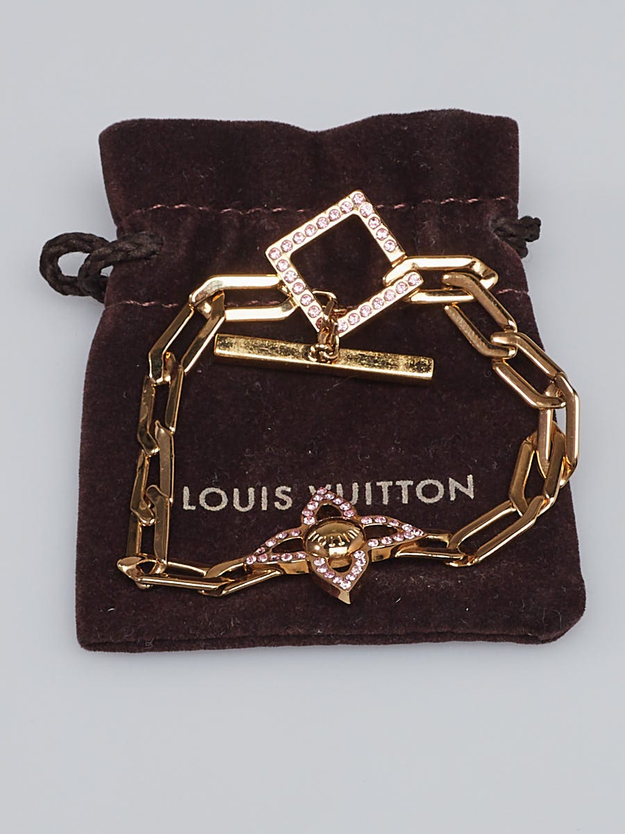 Louis Vuitton Pink Crystal Flower Power Bracelet | Yoogi's Closet