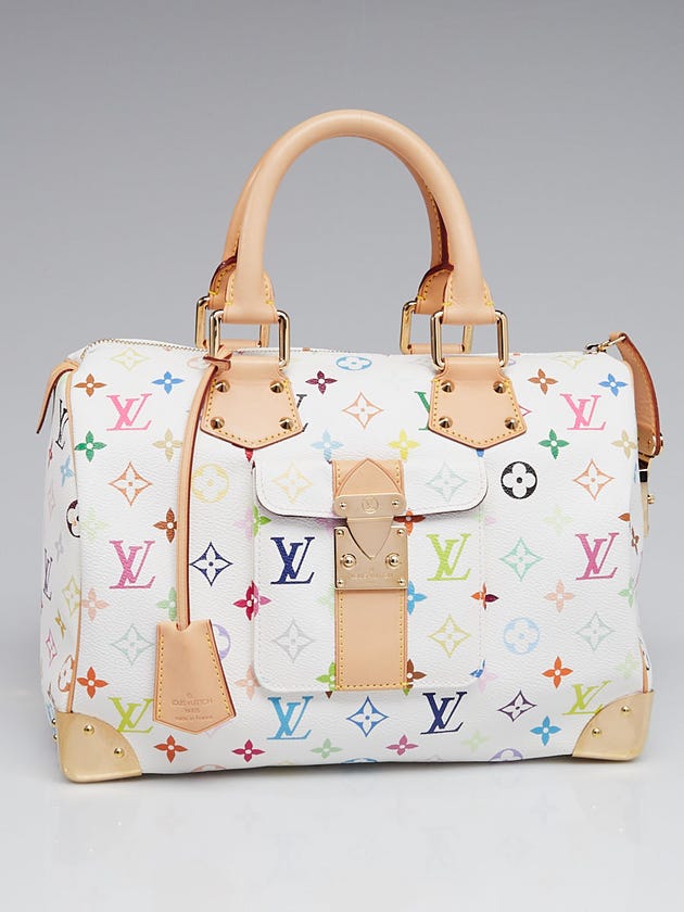 Louis Vuitton White Monogram Multicolore Speedy 30 Bag