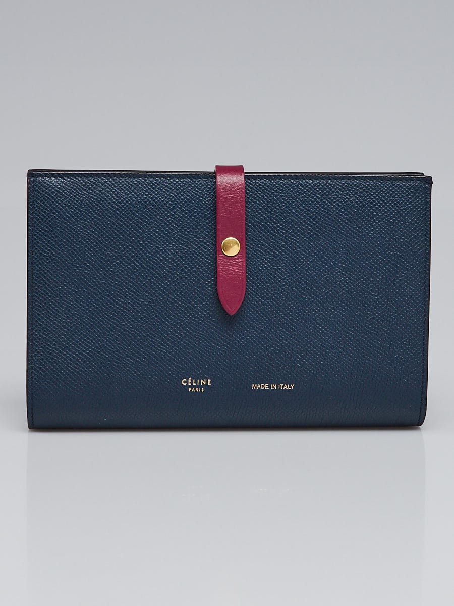 Celine Blue Leather Large Zipped Multifunction Wallet