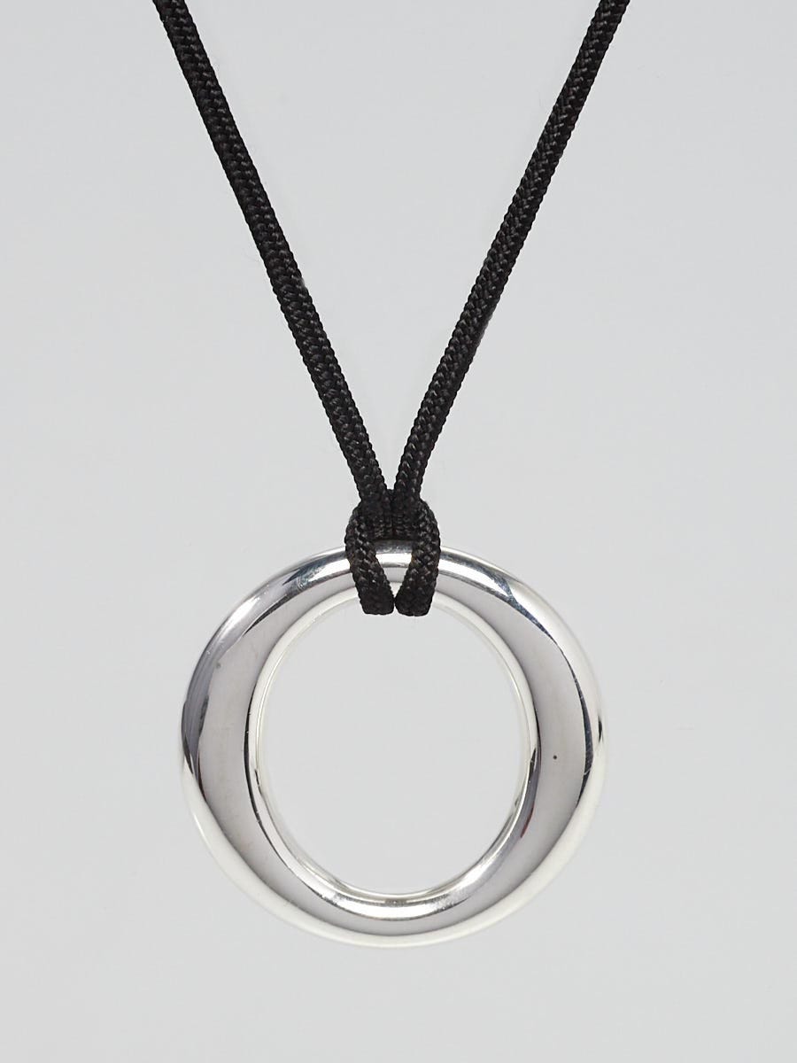 Tiffany Co. Sterling Silver Elsa Peretti Medium Sevillana Silk Cord Necklace Yoogi s Closet