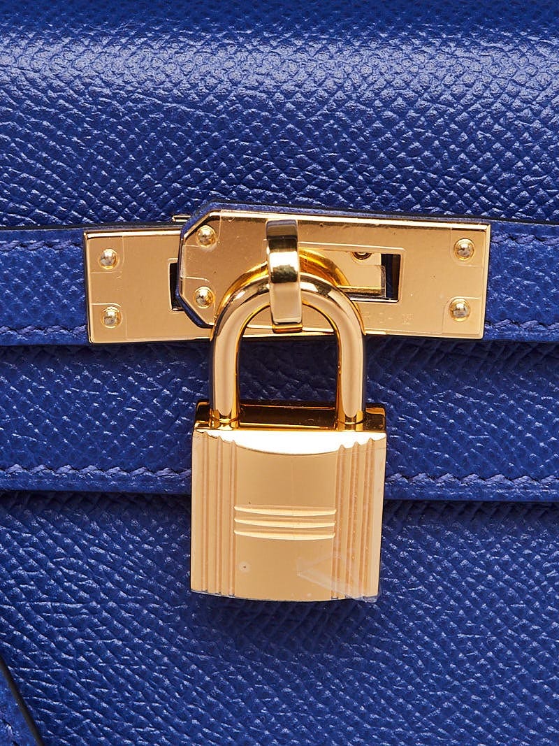 Hermes Kelly Sellier Bag 25cm Blue Sapphire Navy Epsom Gold