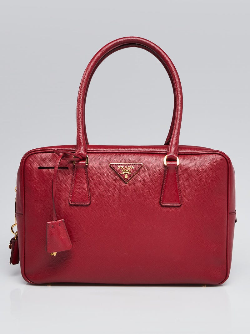 Prada saffiano lux bauletto bag clearance