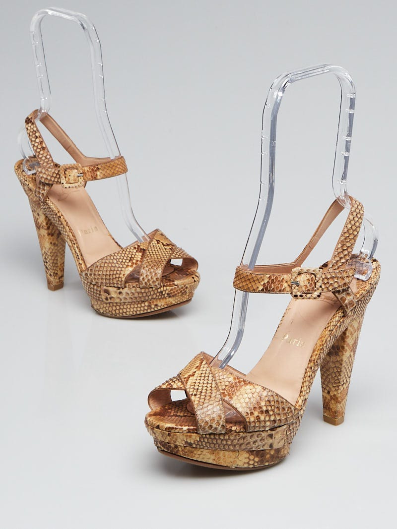 Christian louboutin tan sandals top