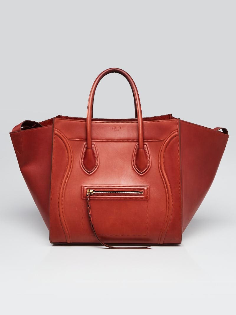 Celine Brick Leather Medium Phantom Luggage Tote Bag