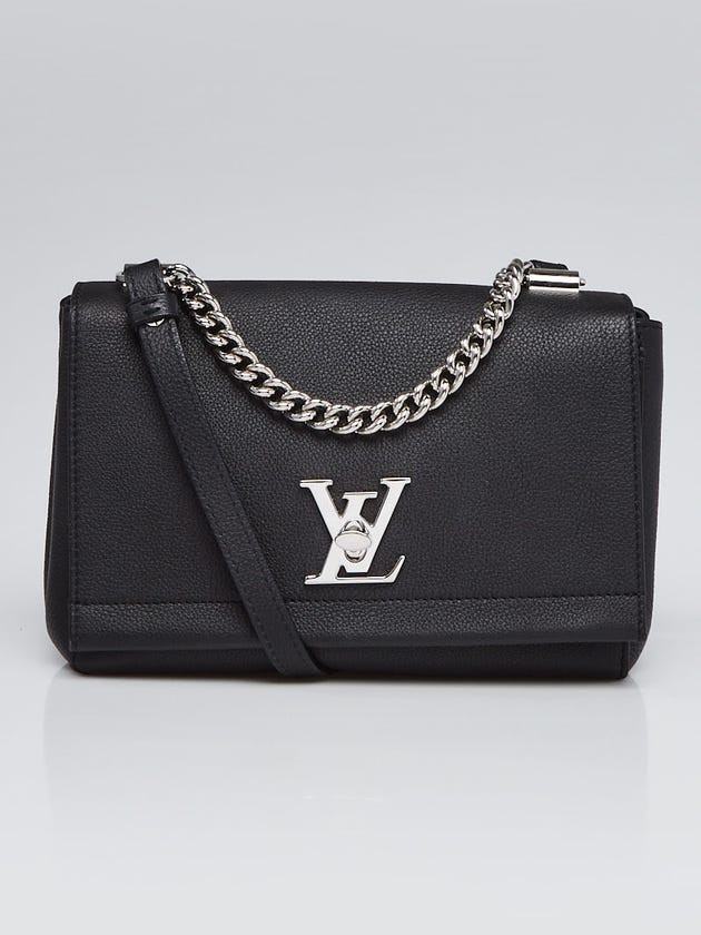 Louis Vuitton Black Pebbled Leather Lockme II BB Bag