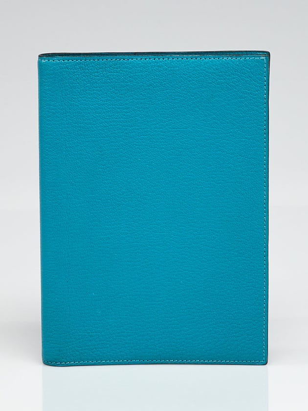 Hermes Turquoise Chevre Mysore Leather Agenda/Notebook Cover