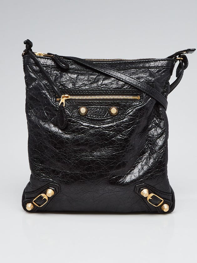 Balenciaga Black Lambskin Leather Small Crossbody Bag