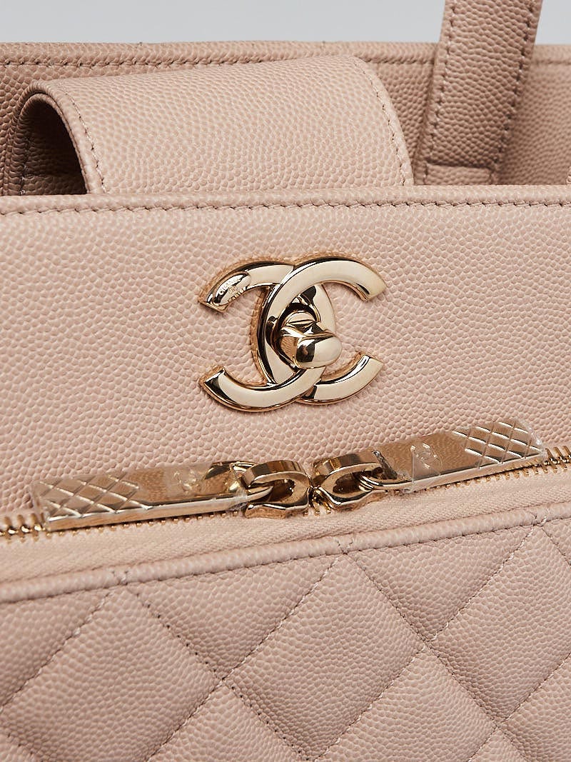 CHANEL Business Affinity Large Leather Shopping Tote Beige - Hot Deals