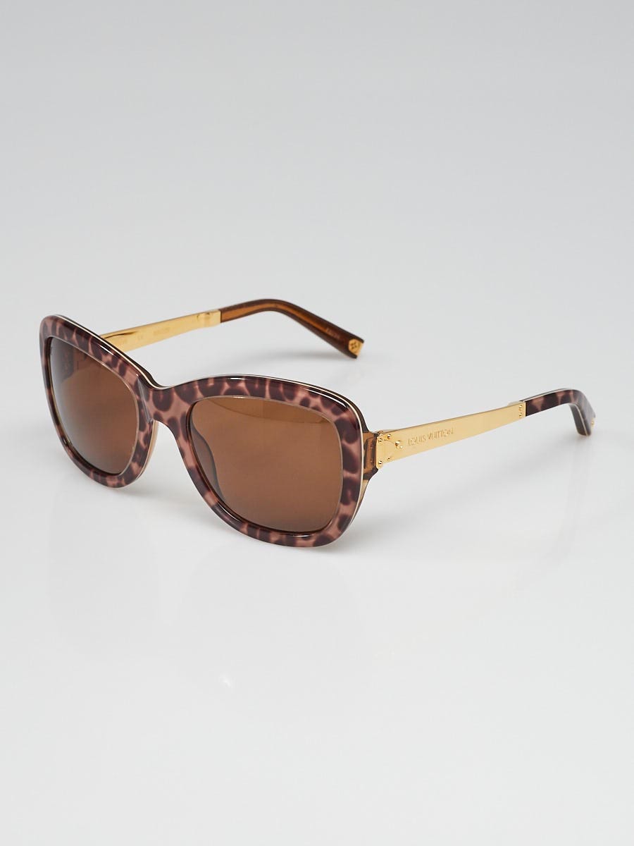 Louis Vuitton Brown/Beige Spotted Acetate Sunglasses Z0558W