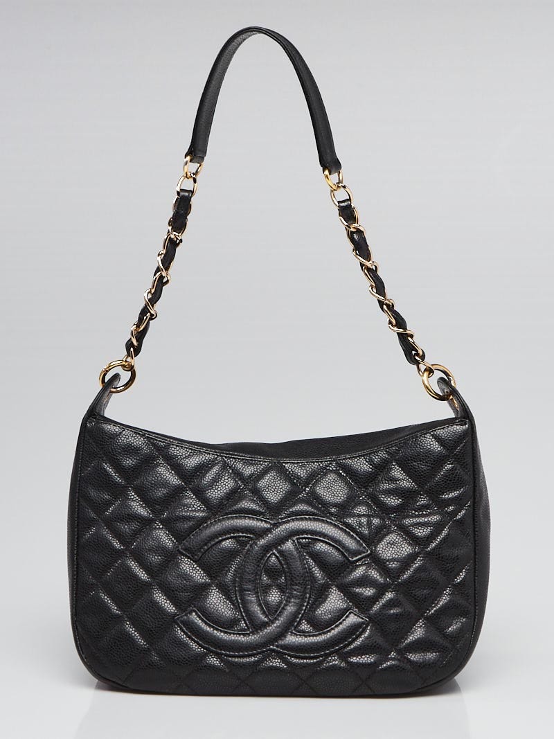 CHANEL Caviar Quilted Timeless CC Shoulder Bag Black 617725  FASHIONPHILE