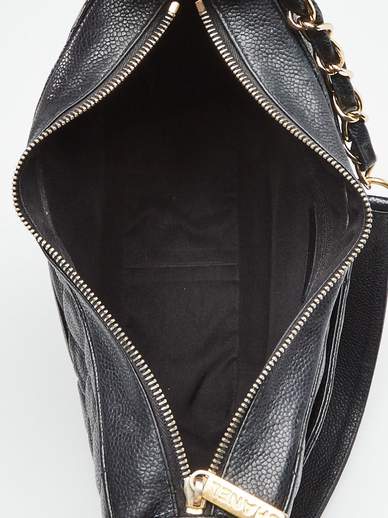 CHANEL Caviar Quilted Timeless CC Shoulder Bag Black 617725