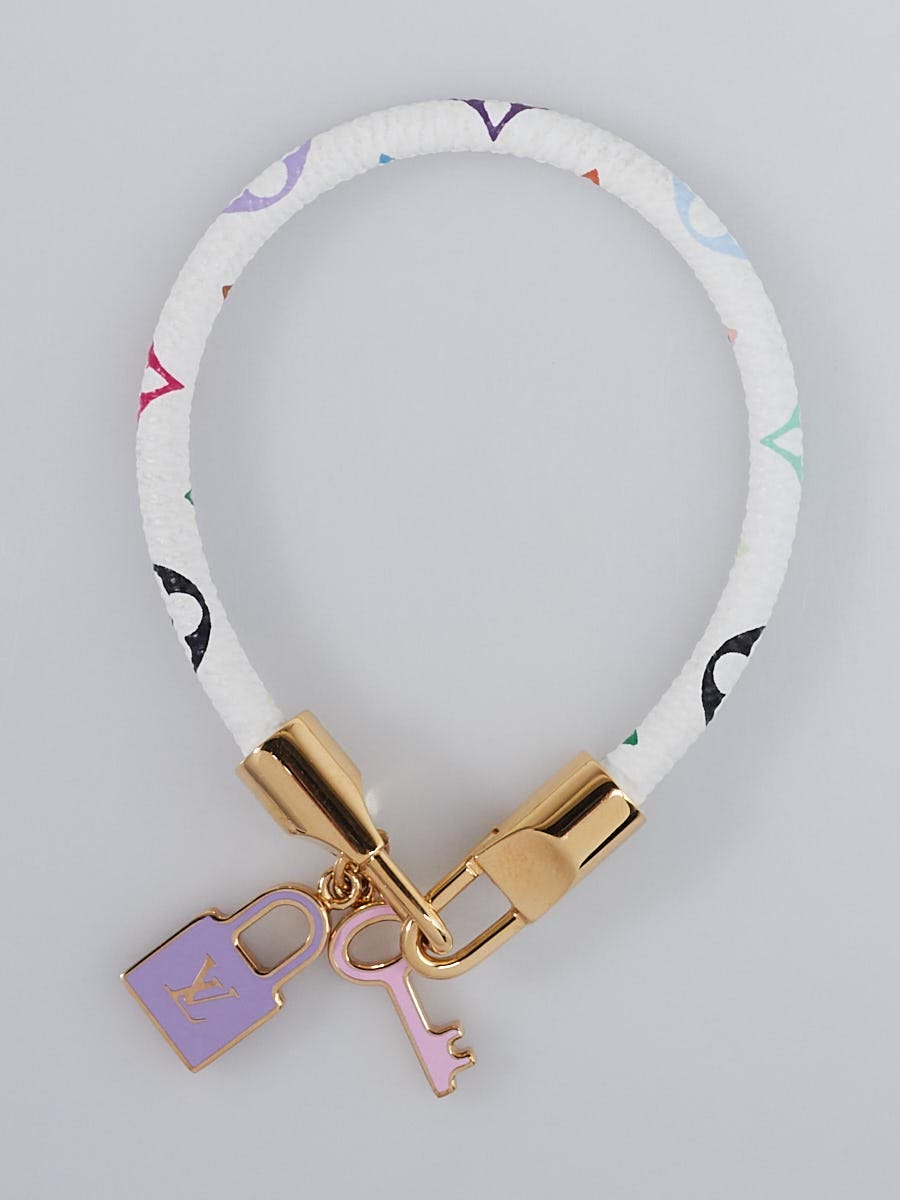 Louis Vuitton White Monogram Multicolore Luck It Bracelet - Yoogi's Closet