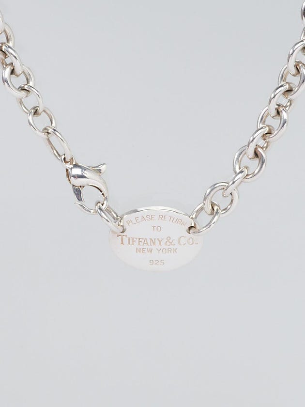 Tiffany & Co. Sterling Silver Return to Tiffany Oval Tag Choker Necklace