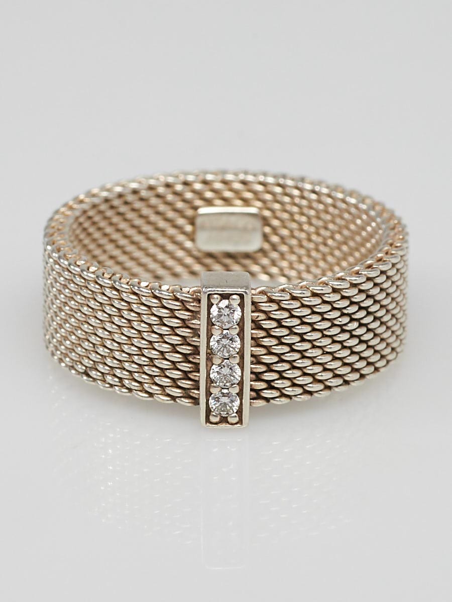 Tiffany somerset cheap mesh diamond ring
