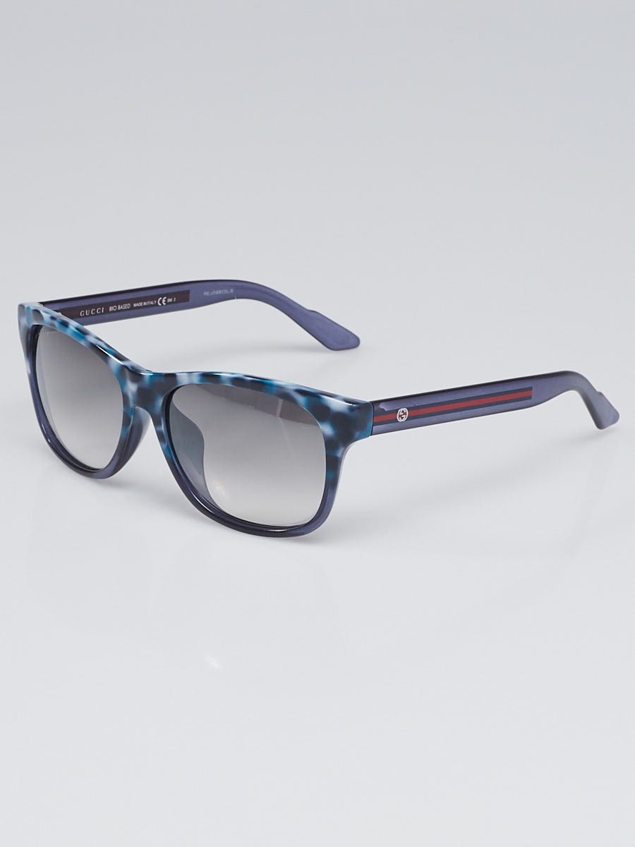 Gucci Blue/White Acetate Gradient Tint Web Sunglasses-GG3735