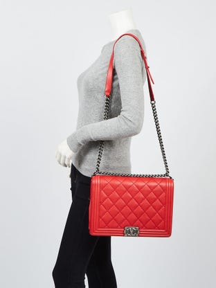 Chanel Black Patent Leather Boy Reverso Tote Bag - Yoogi's Closet