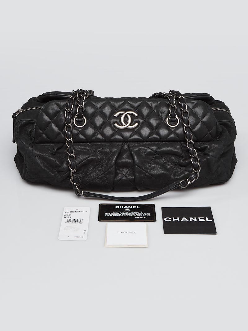 Chanel Black Quilted Iridescent Calfskin Leather Chic Quilt