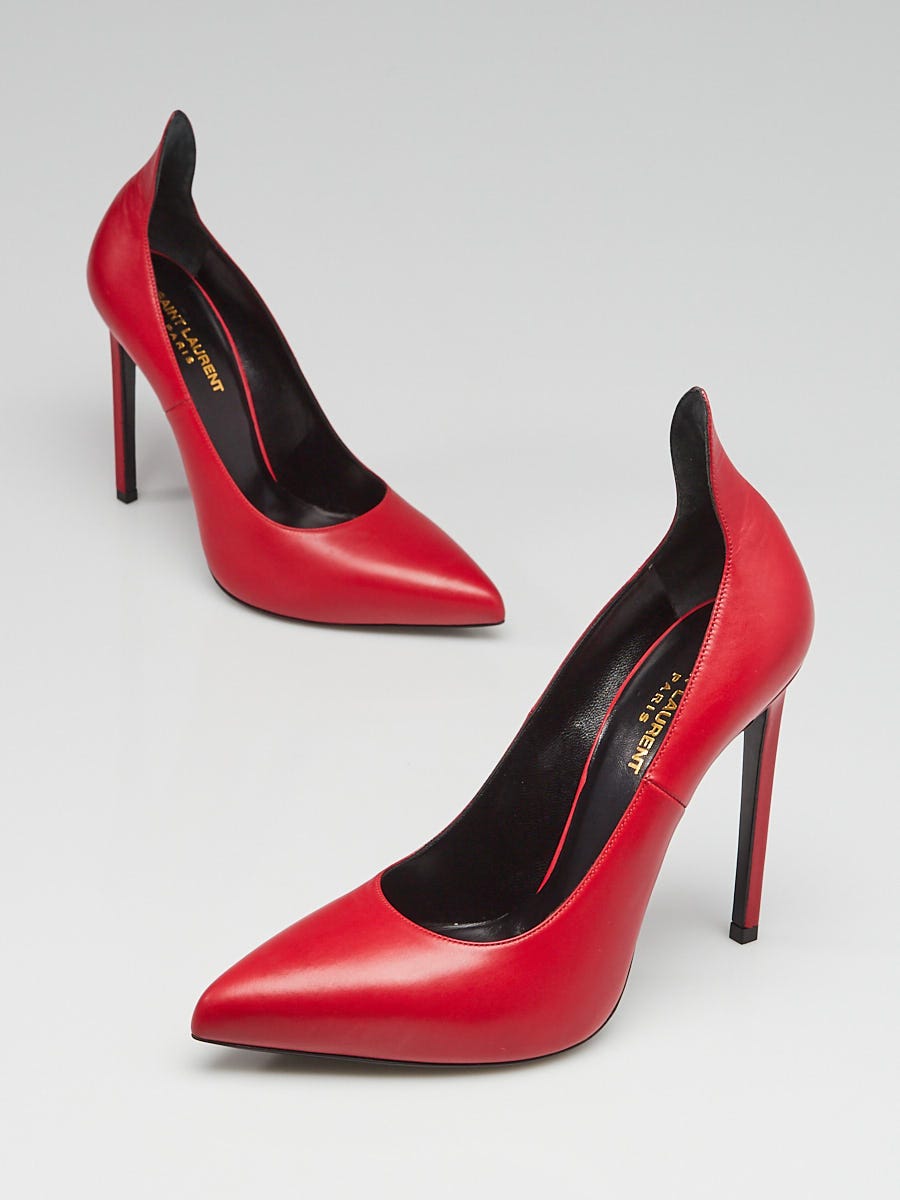 Yves Saint Laurent Red Leather Thorn Paris Pumps Size 8.5/39 Yves Saint Laurent Red Leather Thorn Paris Pumps Size 8.5/39