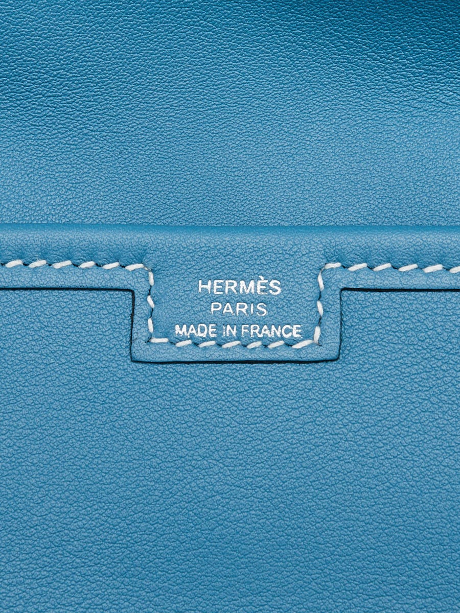 Hermes Blue Jean Swift Leather Jige Elan 29 Clutch Bag