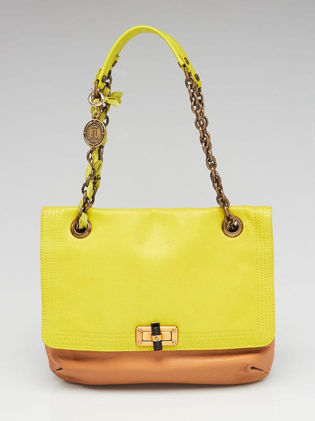 Lanvin Yellow Leather Happy Two-Tone Medium Bag