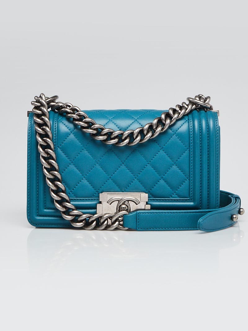 CHANEL Single Flap Single Chain Bag in Turquoise Lambskin 2014 [ReSale]