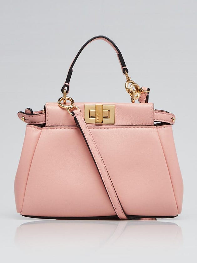 Fendi Pink Nappa Leather Micro Peekaboo Bag 8M0355