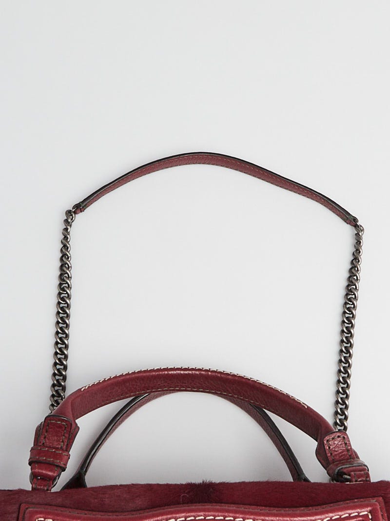 Chanel Burgundy Pony Hair and Leather Fringe Paris-Dallas