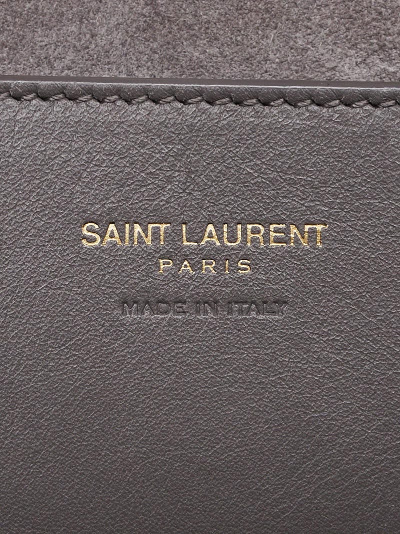 Saint Laurent Monogram Cabas Leather Baby Gray