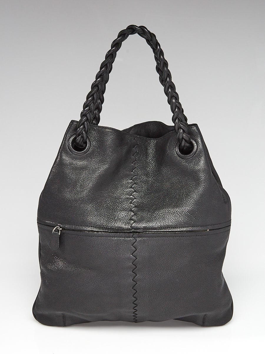 Bottega Veneta Black Leather Julie Medium Shopper Tote Bag | Yoogi's Closet
