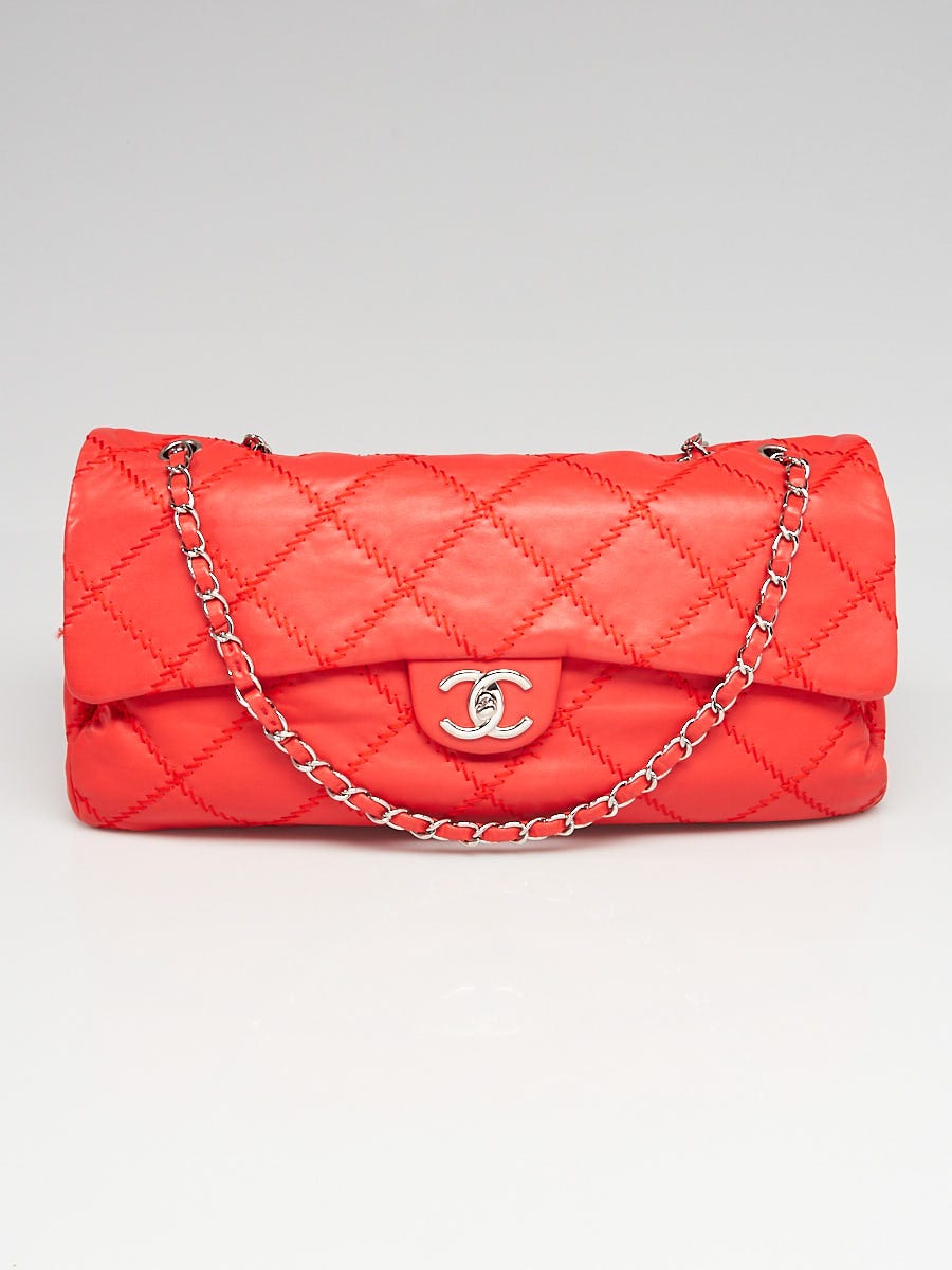 Chanel Red Quilted Lambskin Leather Ultimate Stitch Large Flap Bag -  Yoogi's Closet