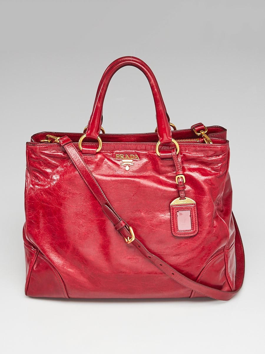 Prada Rubino Vitello Shine Shopping Tote Bag BN2533 - Yoogi's Closet