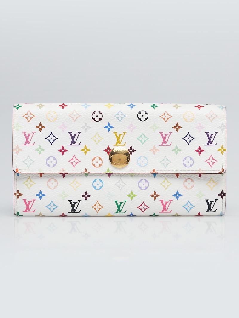 Louis Vuitton White Monogram Multicolore Sarah Wallet - Yoogi's Closet