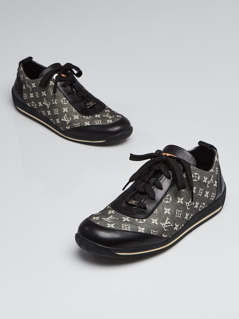 Louis Vuitton Navy Monogram Canvas Leather Trim Sneakers