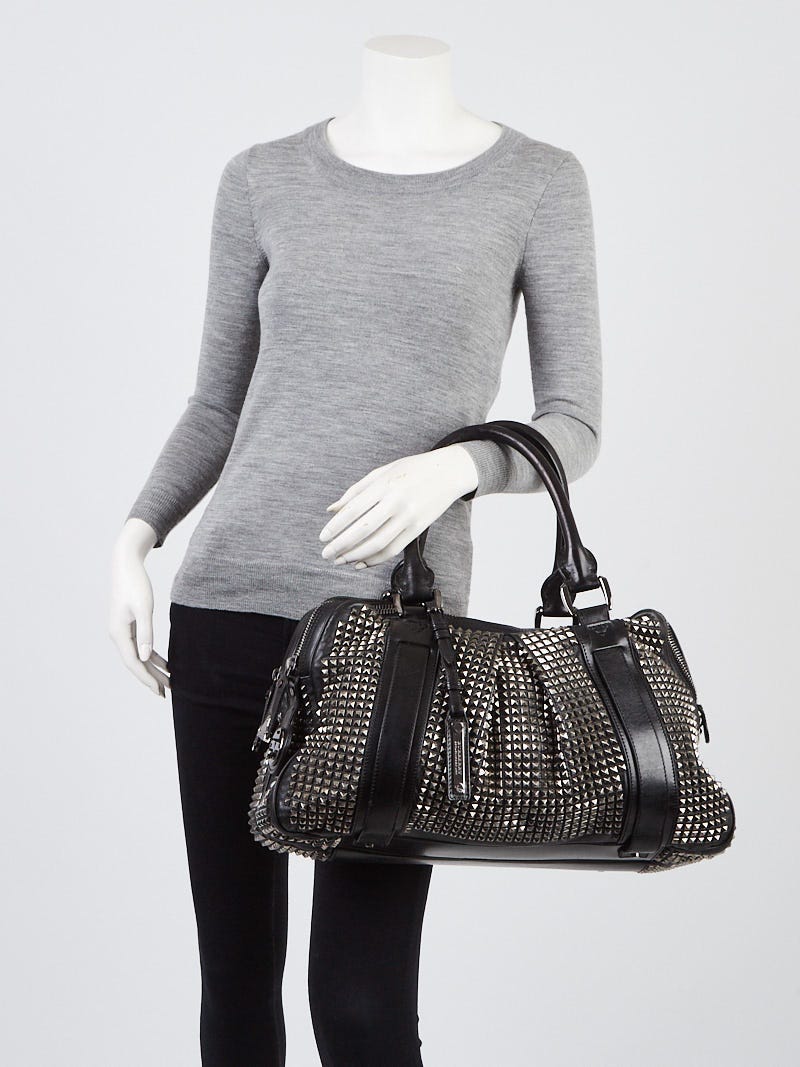 Burberry Prorsum Black Leather Studded Knight Bag | Yoogi's Closet