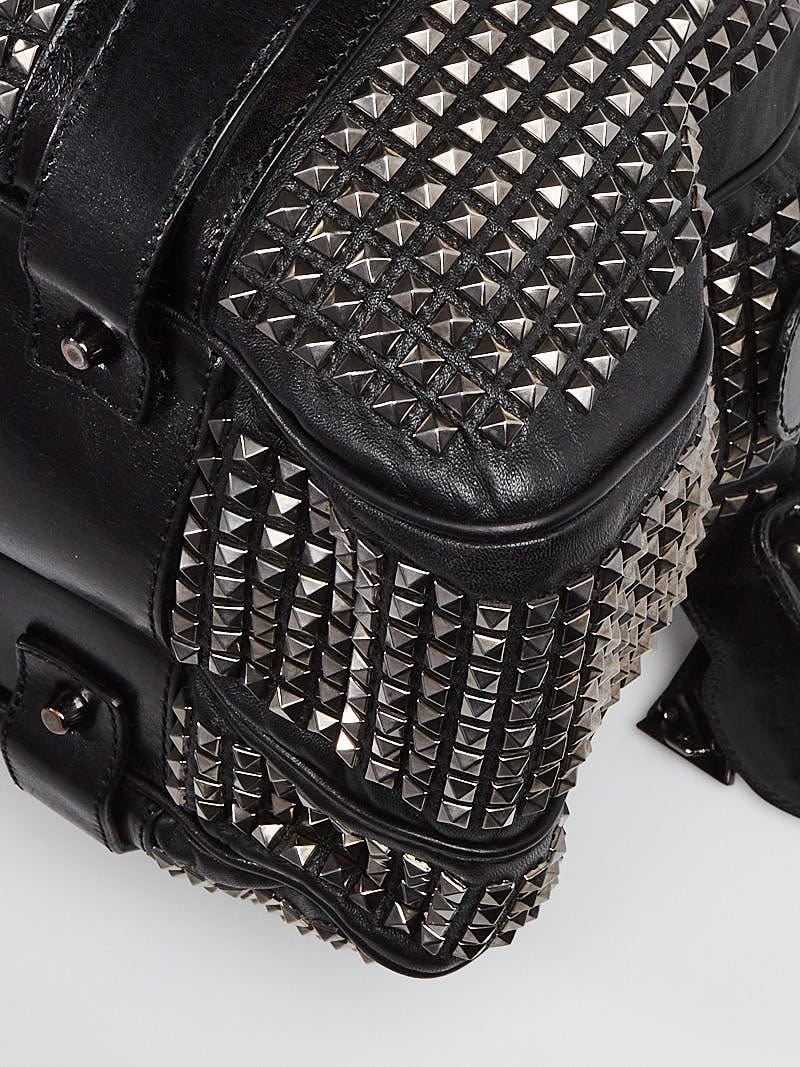 Burberry Prorsum Black Leather Studded Knight Bag | Yoogi's Closet