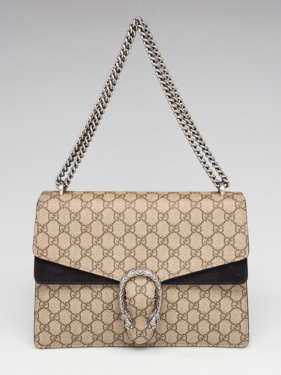 Gucci Beige Black GG Supreme Coated Canvas Medium Dionysus