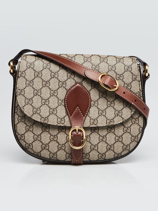 Gucci Beige/Brown GG Coated Canvas and Leather Small Linea A Crossbody Bag