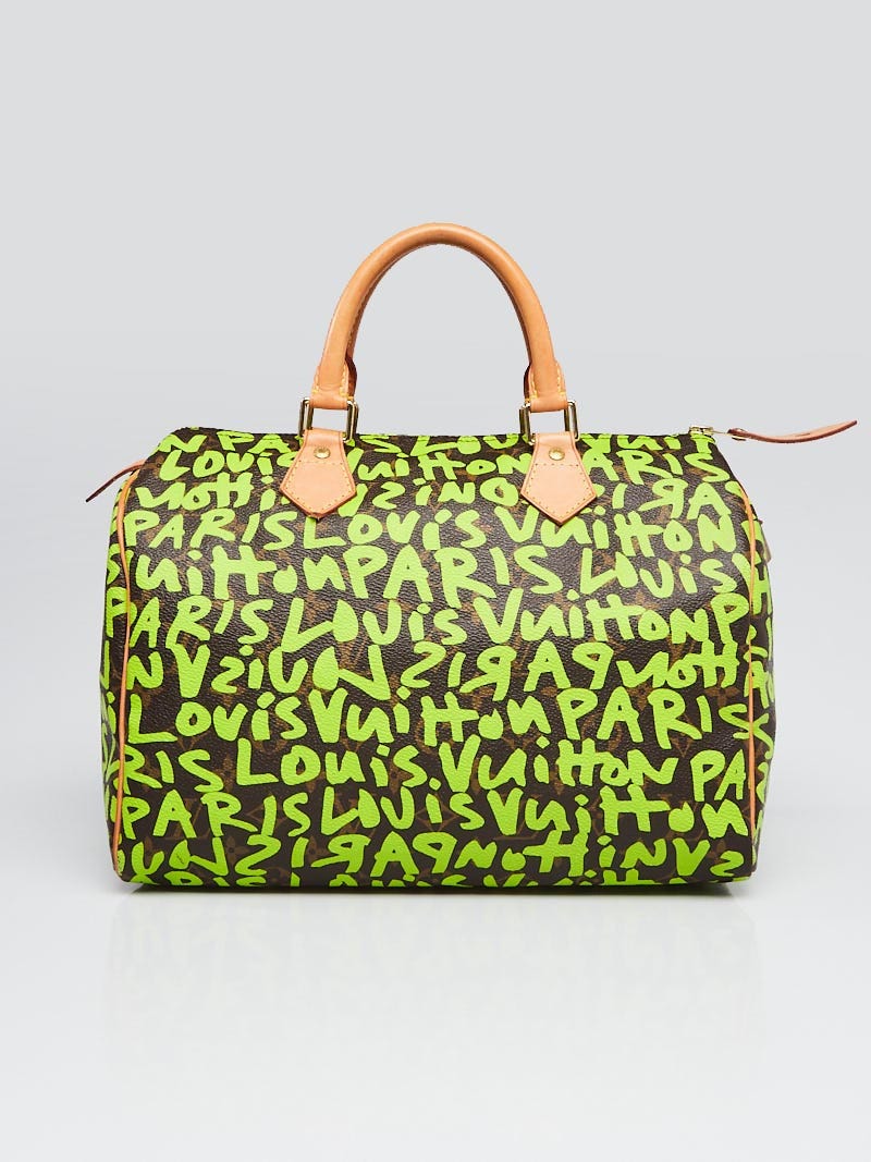 Louis Vuitton Monogram Canvas Lime Green Graffiti Stephen Sprouse Speedy 30  Bag Louis Vuitton