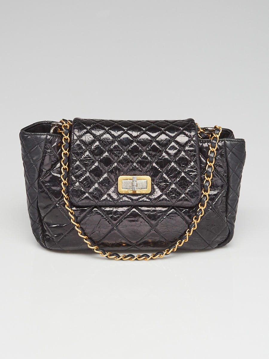 Chanel Black Quilted Glazed Leather Mix East/West Reissue Accordion Bag -  Yoogi's Closet