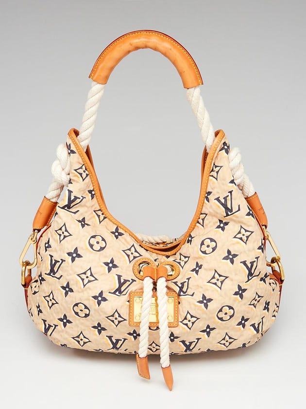 Louis Vuitton Limited Edition Tan Nylon Monogram Bulles MM Bag