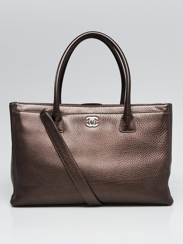 Chanel Copper Pebbled Leather Cerf Shopping Tote Bag