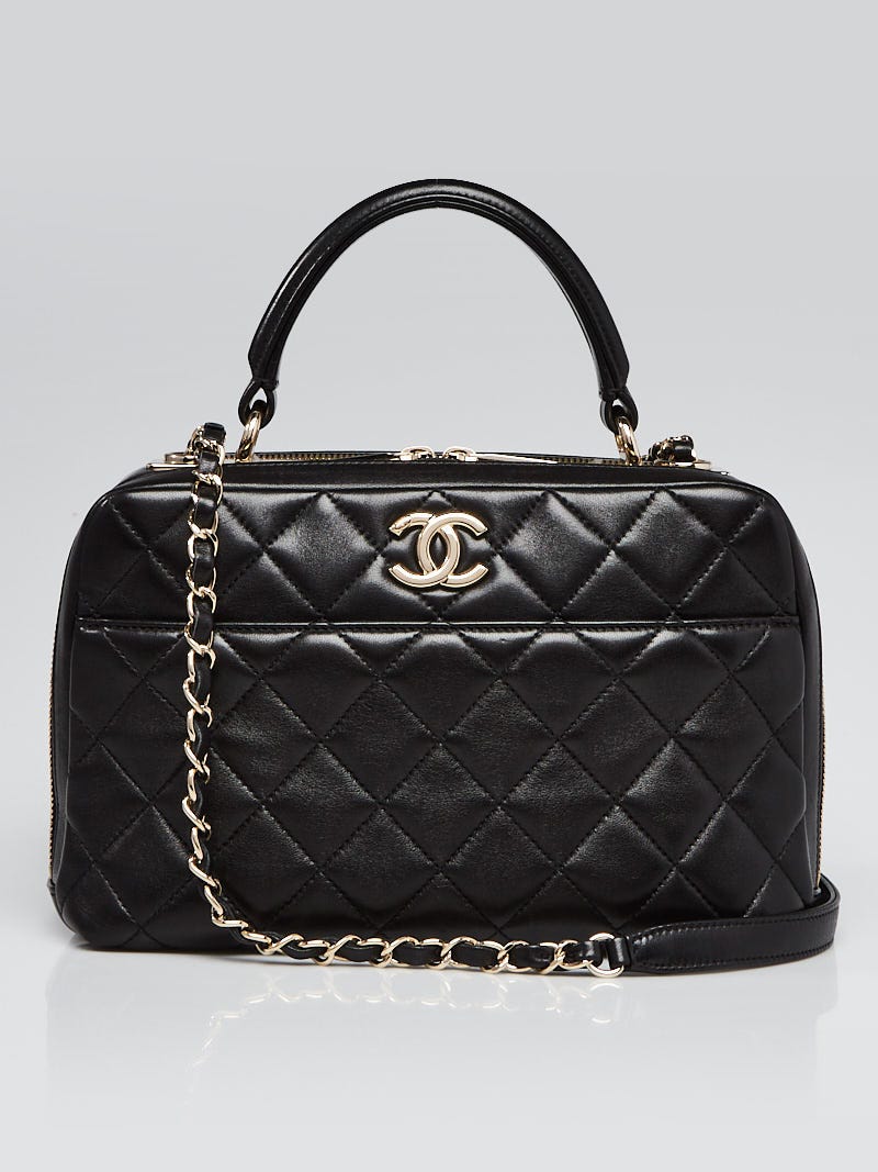 Chanel Blue Quilted Leather Large Trendy CC Bowler Bag Chanel