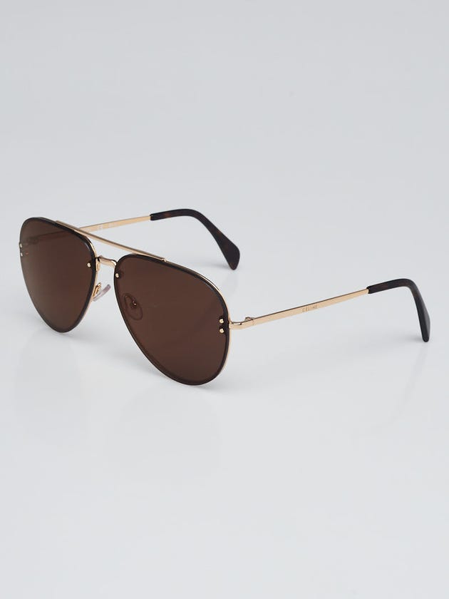 Celine Goldtone Frame Tinted Aviator Sunglasses-41391