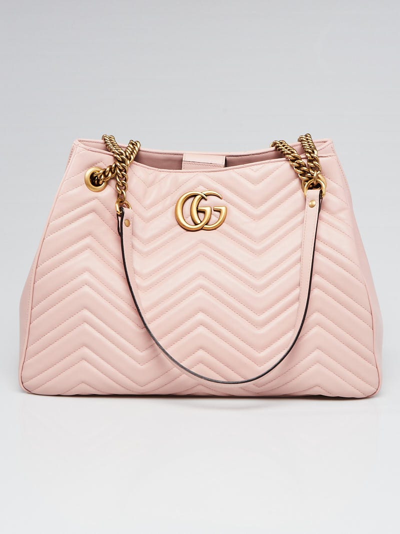 GUCCI GG MARMONT MATELASSE Medium Dusty Pink Chain Shoulder Bag