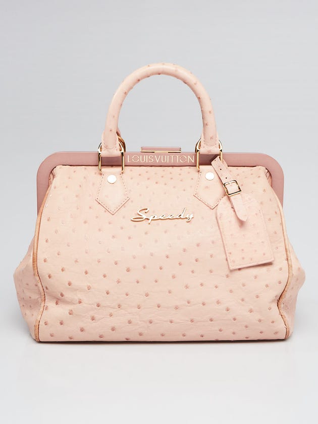 Louis Vuitton Limited Edition Poudre Ostrich Frame Speedy Bag